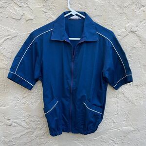 Vintage Catalina zip up short sleeved shirt sz M